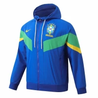 Brazil Mens Hooded Windbreaker Football Jacket 2024-25