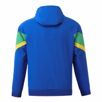 Brazil Mens Hooded Windbreaker Football Jacket 2024-25