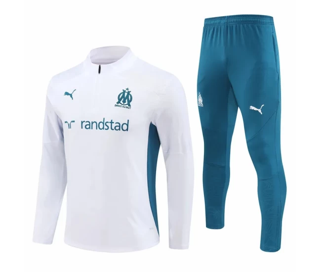 Olympique Marseille White Training Technical Football Tracksuit 2024-25