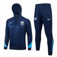 Chelsea Navy Training Hooded Presentation Football Tracksuit 2024-25