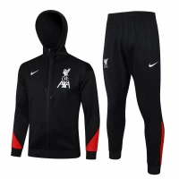 Liverpool FC Black Training Hooded Presentation Football Tracksuit 2024-25