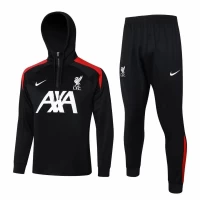 Liverpool FC Black Training Hooded Technical Football Tracksuit 2024-25