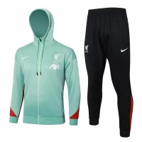 Liverpool FC Green Training Hooded Presentation Football Tracksuit 2024-25