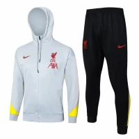 Liverpool FC White Training Hooded Presentation Football Tracksuit 2024-25