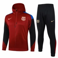 FC Barcelona Red Hooded Presentation Football Tracksuit 2024-25