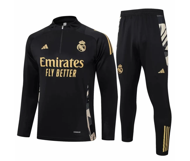 Real Madrid Black Training Technical Football Tracksuit 2024-25