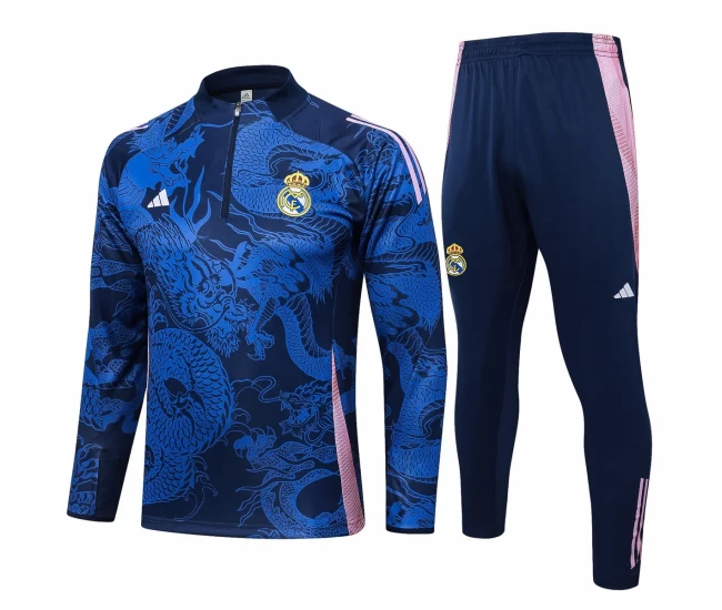 Real Madrid Blue Training Technical Football Tracksuit 2024-25