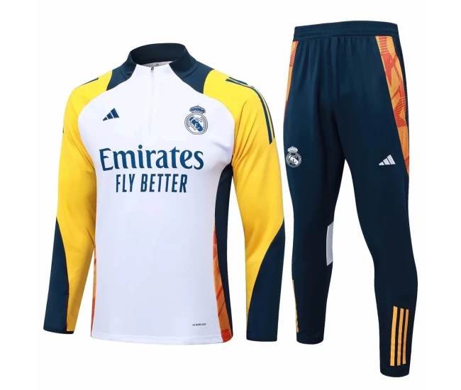 Real Madrid White Training Technical Football Tracksuit 2024-25