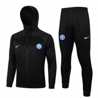 Inter Milan Black Training Hooded Presentation Football Tracksuit 2024-25