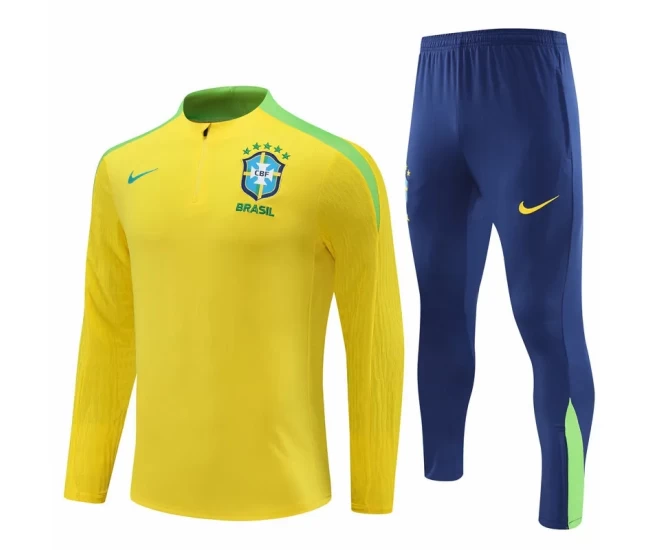 Brazil National Team Yellow Training Technical Football Tracksuit 2024-25