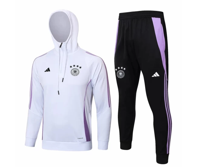 Germany White Training Hooded Technical Football Tracksuit 2024-25