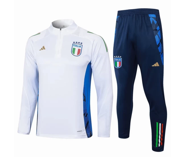 Italy White Training Technical Football Tracksuit 2024-25