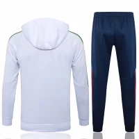 Italy White Training Hooded Technical Football Tracksuit 2024-25