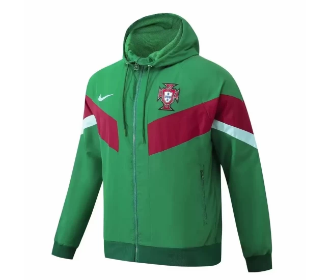 Portugal Mens Hooded Windbreaker Football Jacket 2024-25